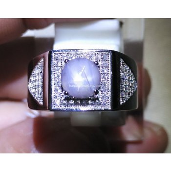BATU MULIA NATURAL WHITE SAPPHIRE STAR  batu permata