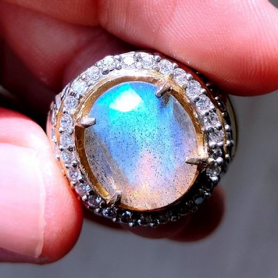 BEAUTIFUL LABRADORITE RING  batu permata