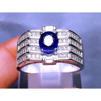 BLUE SAPPHIRE MICROSETTING RING  batu permata