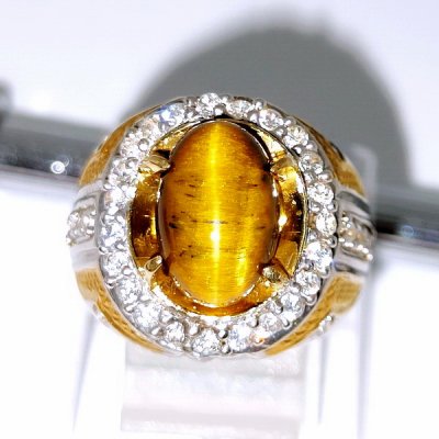 CINCIN BATU NATURAL TIGER EYE  batu permata