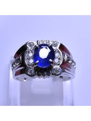 CINCIN PERMATA BLUE SAPPHIRE BERSERTIFIKAT  batu permata
