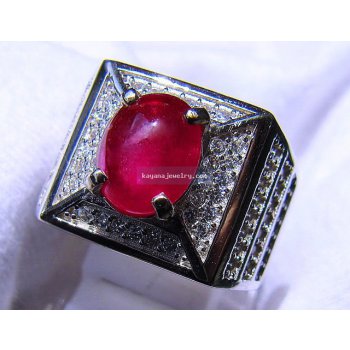 CINCIN PERMATA PIGEON BLOOD RUBY  batu permata
