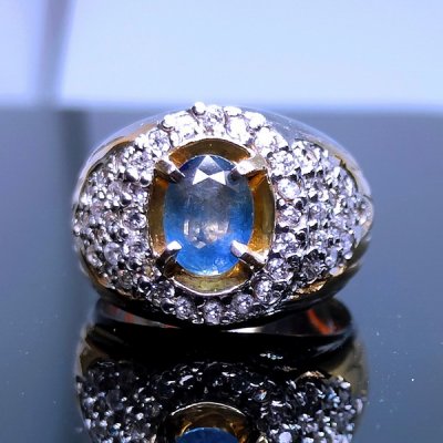 NATURAL BLUE SAFIR RING  batu permata