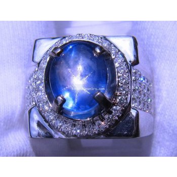 NATURAL ROYAL BLUE SAFIR STAR SRILANKA  batu permata